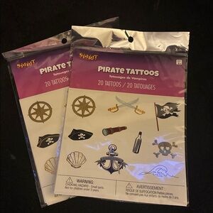 Pirate Tattoos for Kids - Black and White